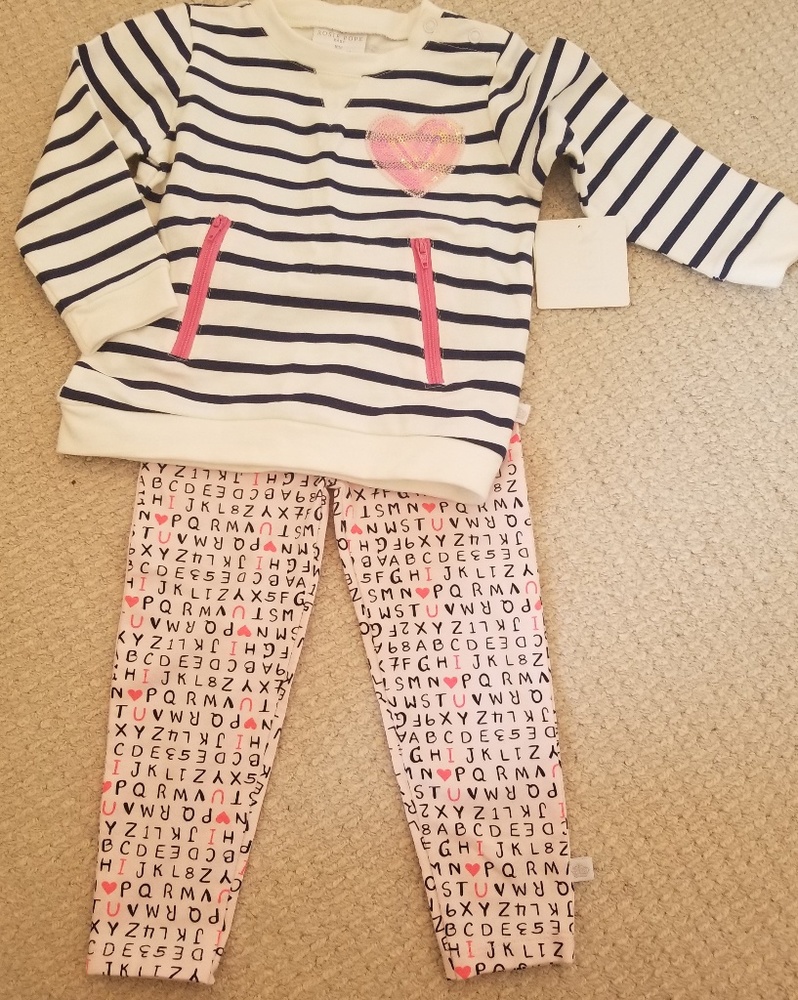 Rosie pope 2 pc infant I ❤ U alphabet set